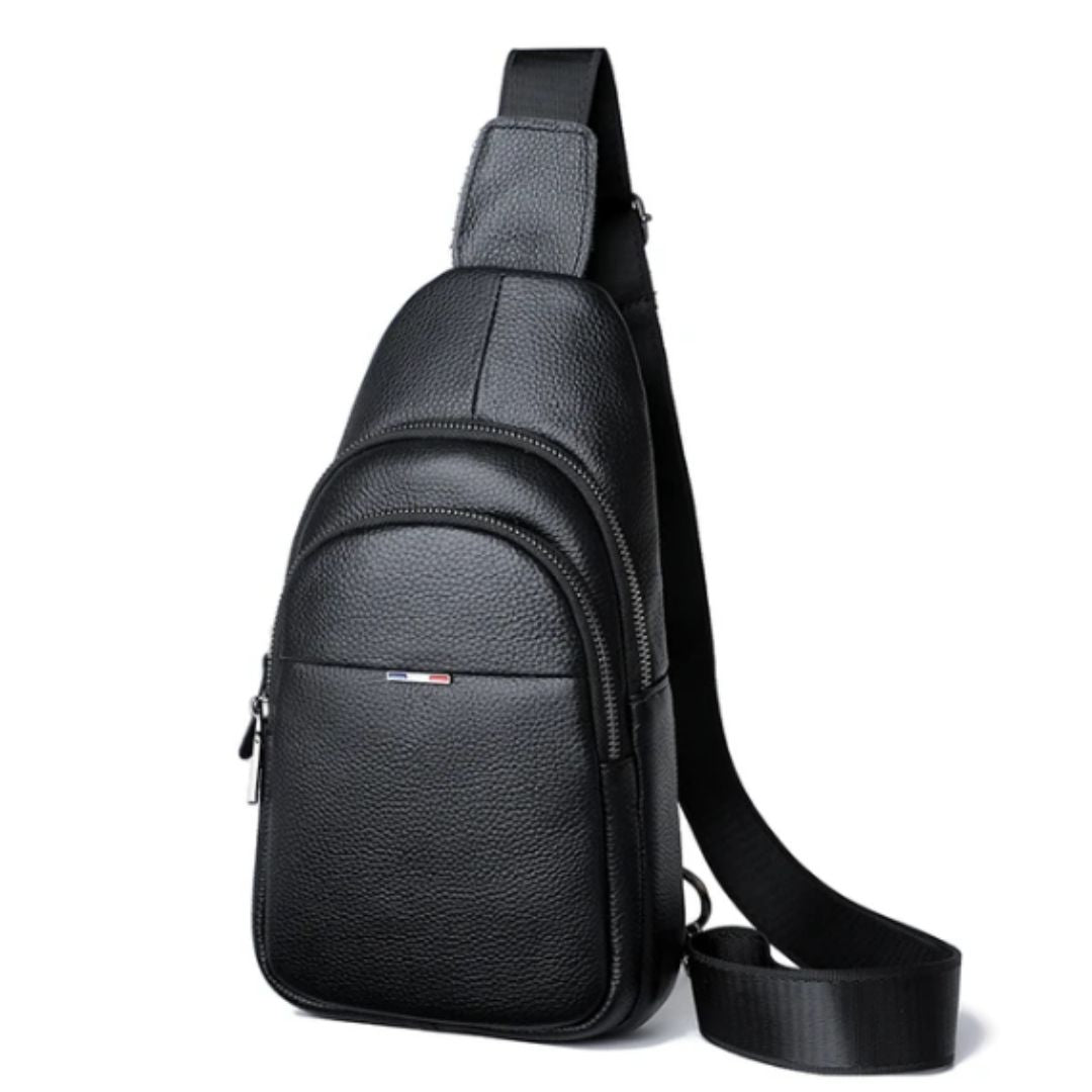 Men's chest travel bag in genuine leather