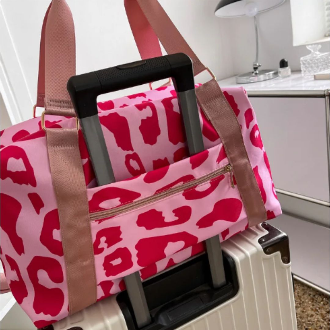 Pink and red ladies travel duffel bag