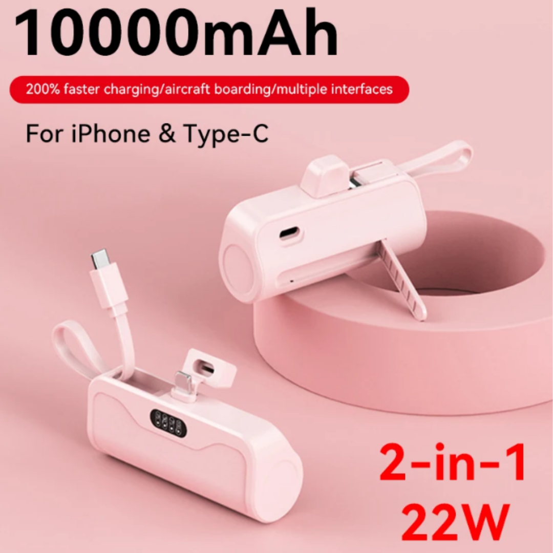 22W Super Fast Charging Plug and Play PowerBank 10000mAh For iPhone Samsung Huawei Xiaomi