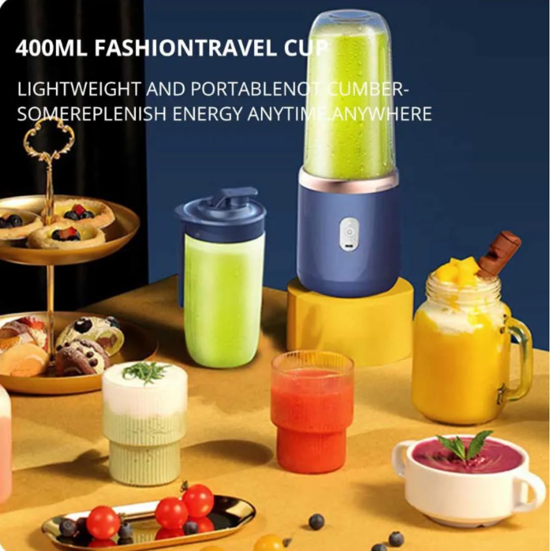 Portable Small Electric Juicer Stainless Steel Blade Cup Juicer Fruit Automatic Smoothie Blender Kitchen Tool
