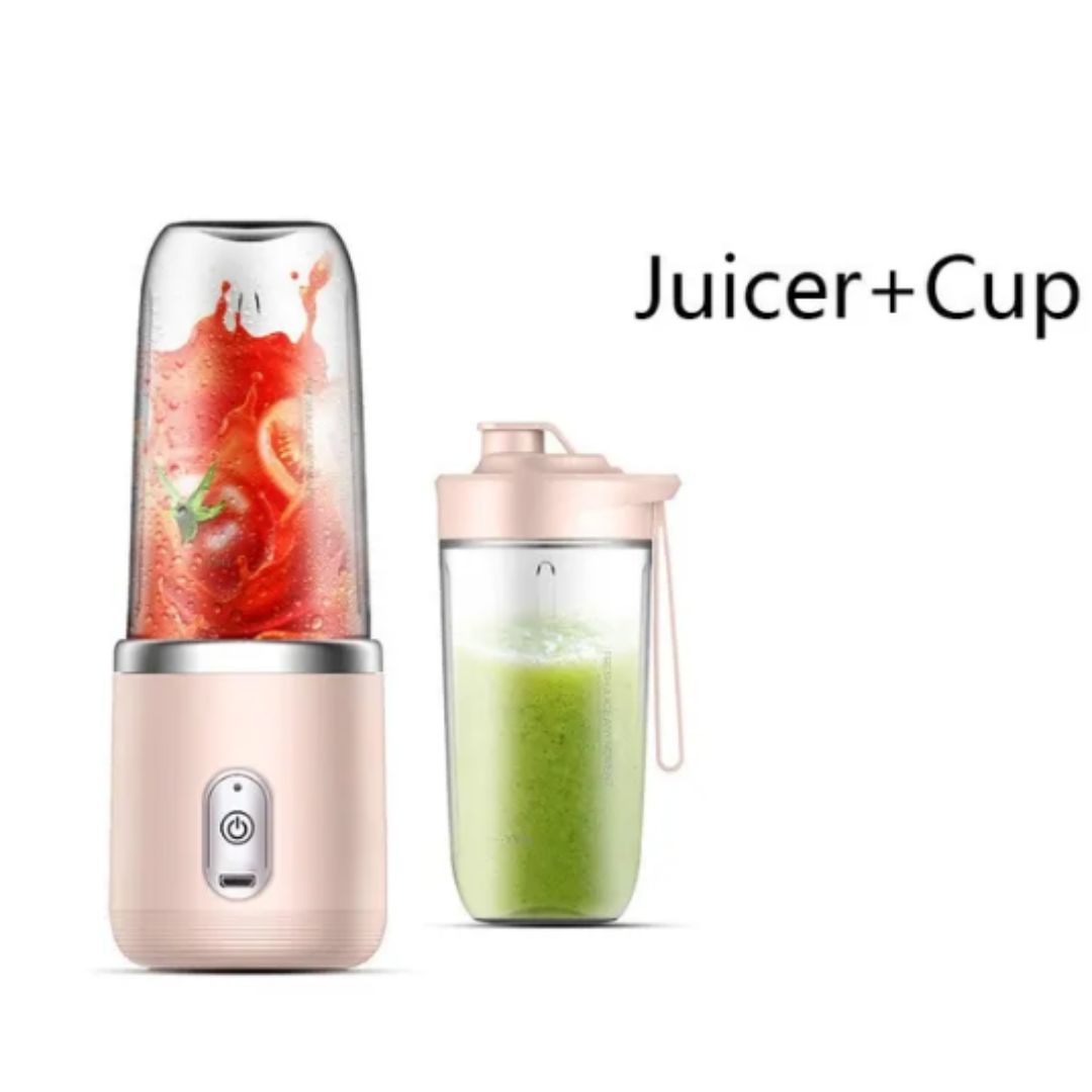 Portable Small Electric Juicer Stainless Steel Blade Cup Juicer Fruit Automatic Smoothie Blender Kitchen Tool