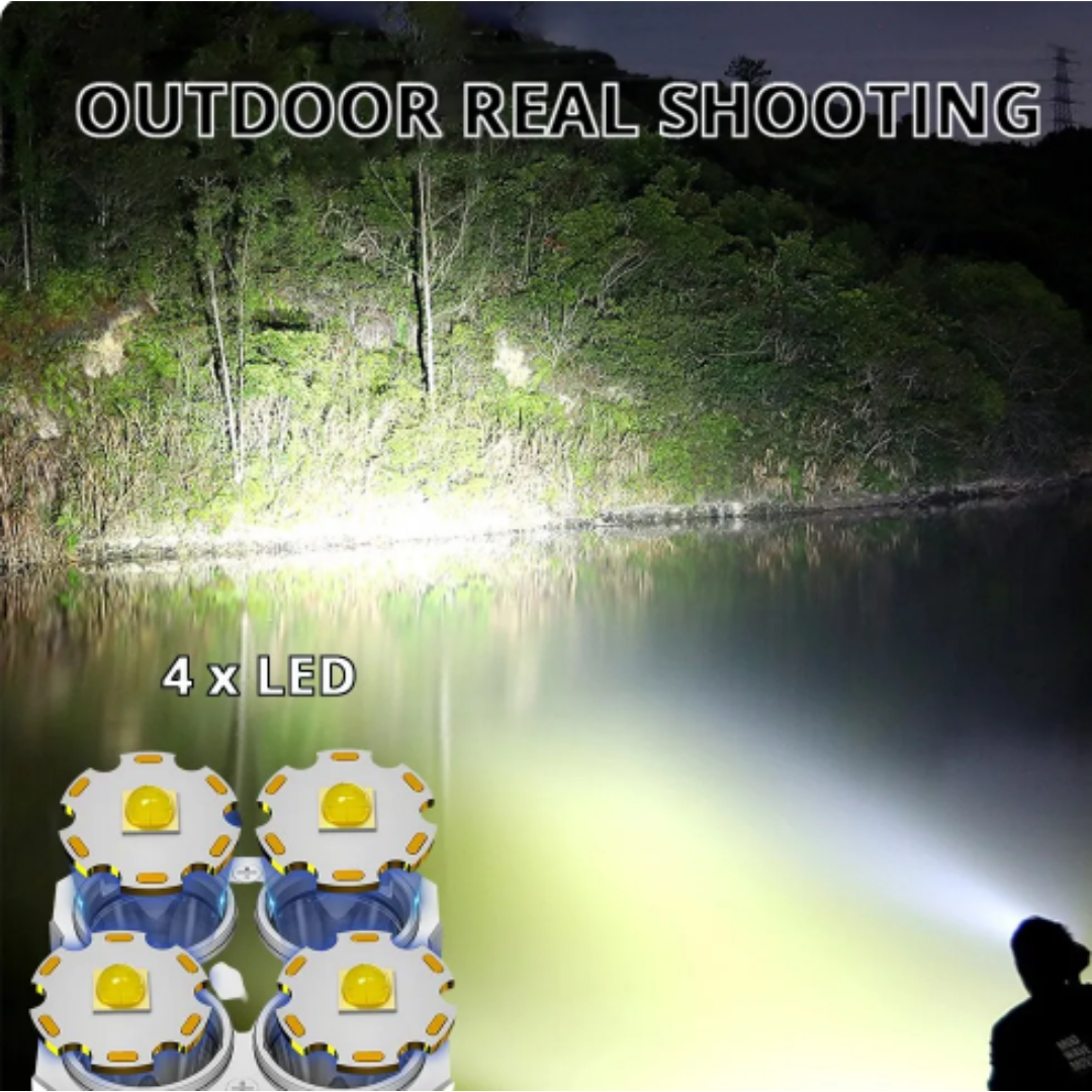 High Power LED Flashlights Camping Torch With 4 Lamp Beads And COB Side Light Rechargeable Portable Hand Lantern 4 Lighting Mode