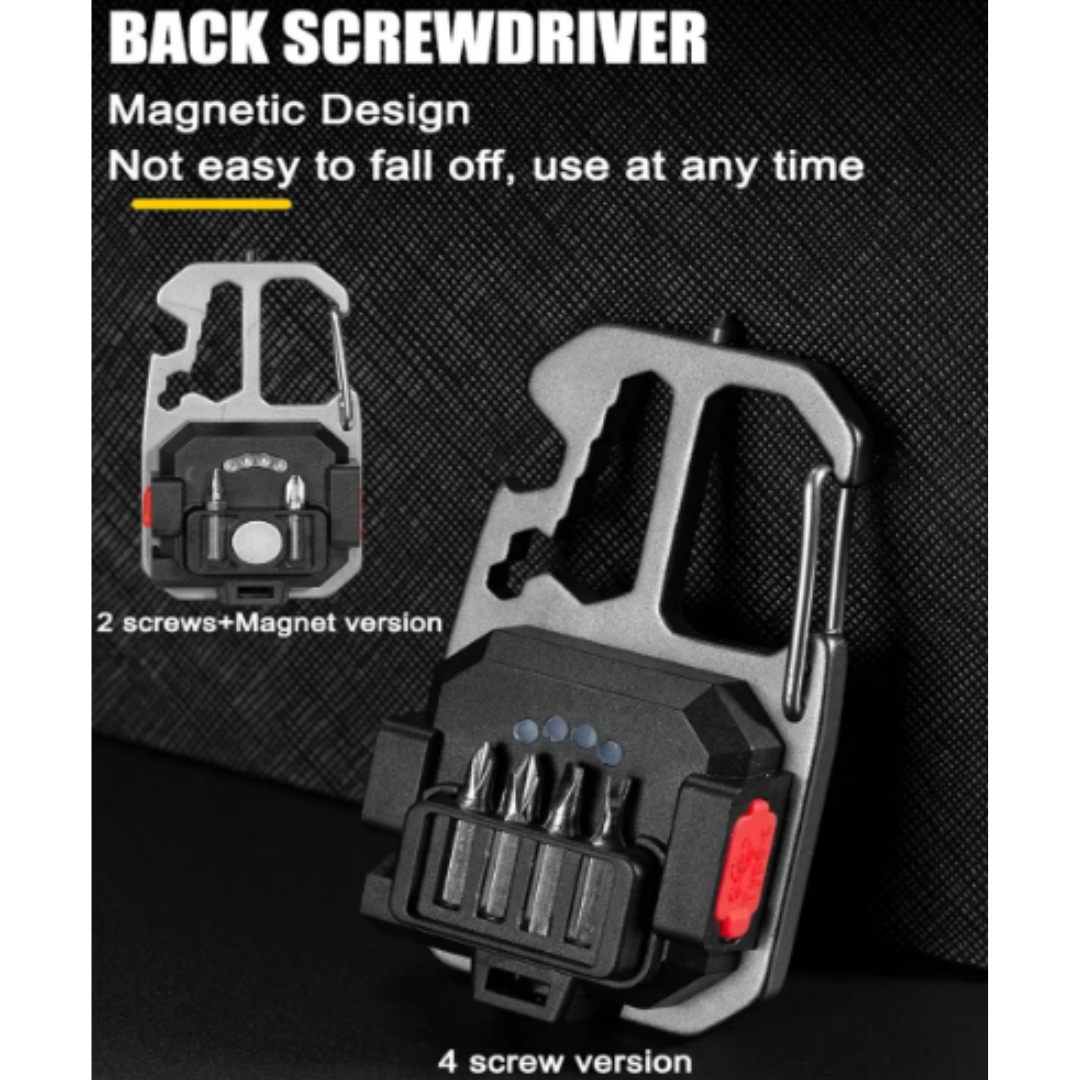 LED Portable Keychain Flashlight Outdoor Camping COB Work Light Emergency Lighting With Window Hammer Bottle Opener Lamp
