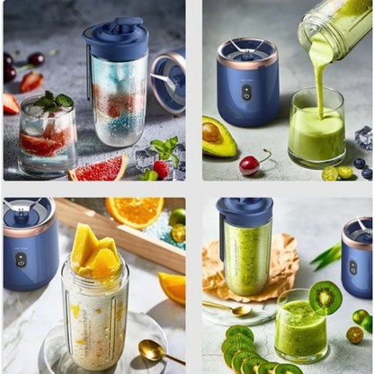 Portable Small Electric Juicer Stainless Steel Blade Cup Juicer Fruit Automatic Smoothie Blender Kitchen Tool