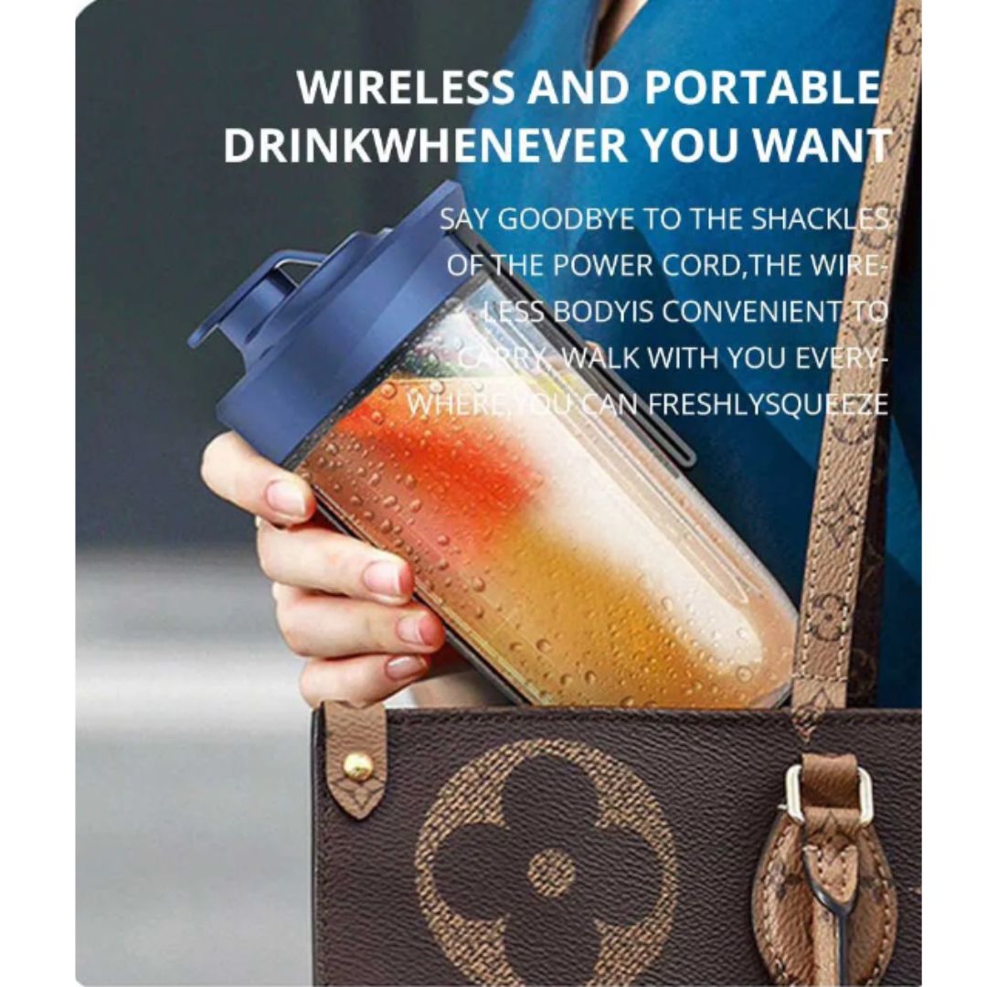 Portable Small Electric Juicer Stainless Steel Blade Cup Juicer Fruit Automatic Smoothie Blender Kitchen Tool