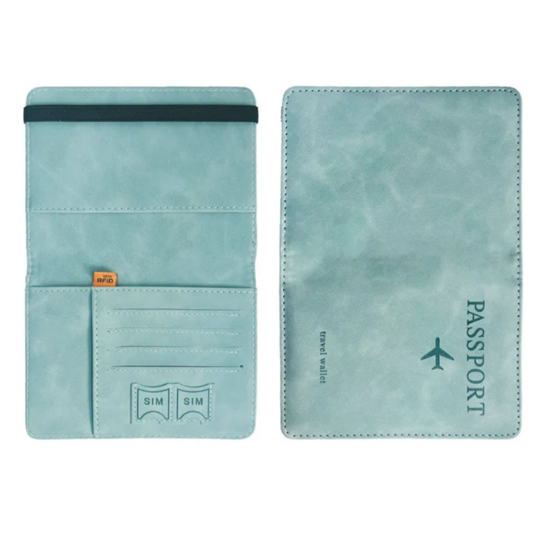 Women Men RFID Vintage Business Passport Covers Holder Multi-Function ID Bank Card PU Leather Wallet Case Travel Accessories