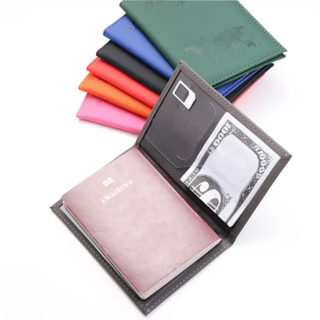 Women Men RFID Vintage Business Passport Covers Holder Multi-Function ID Bank Card PU Leather Wallet Case Travel Accessories