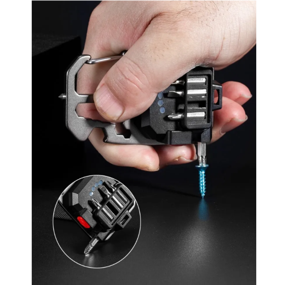 LED Portable Keychain Flashlight Outdoor Camping COB Work Light Emergency Lighting With Window Hammer Bottle Opener Lamp