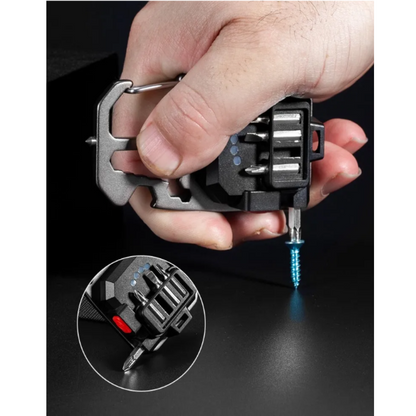 LED Portable Keychain Flashlight Outdoor Camping COB Work Light Emergency Lighting With Window Hammer Bottle Opener Lamp