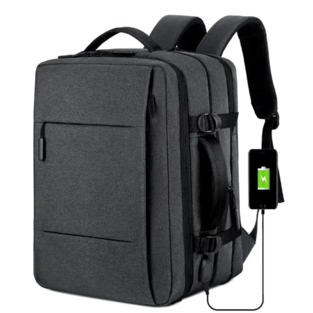 Classic travel backpack for men with USB and waterproof compartment