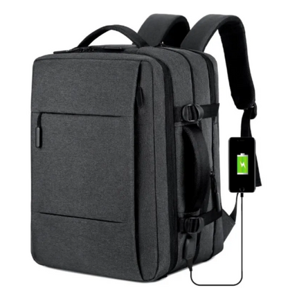 Classic travel backpack for men with USB and waterproof compartment