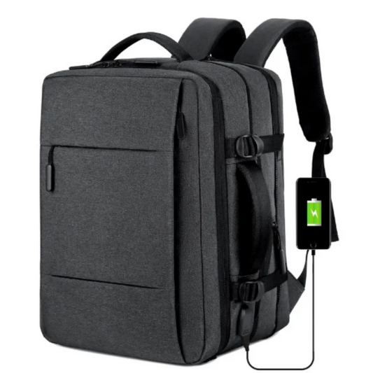 Classic travel backpack for men with USB and waterproof compartment