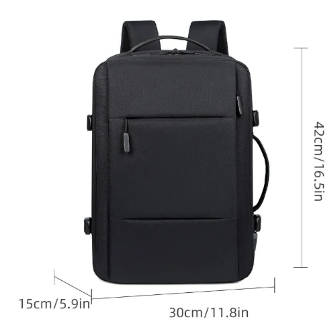Classic travel backpack for men with USB and waterproof compartment