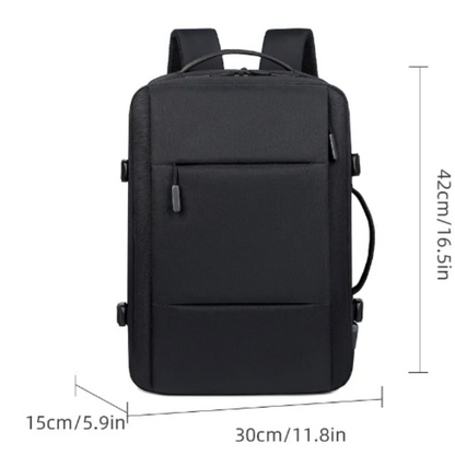 Classic travel backpack for men with USB and waterproof compartment