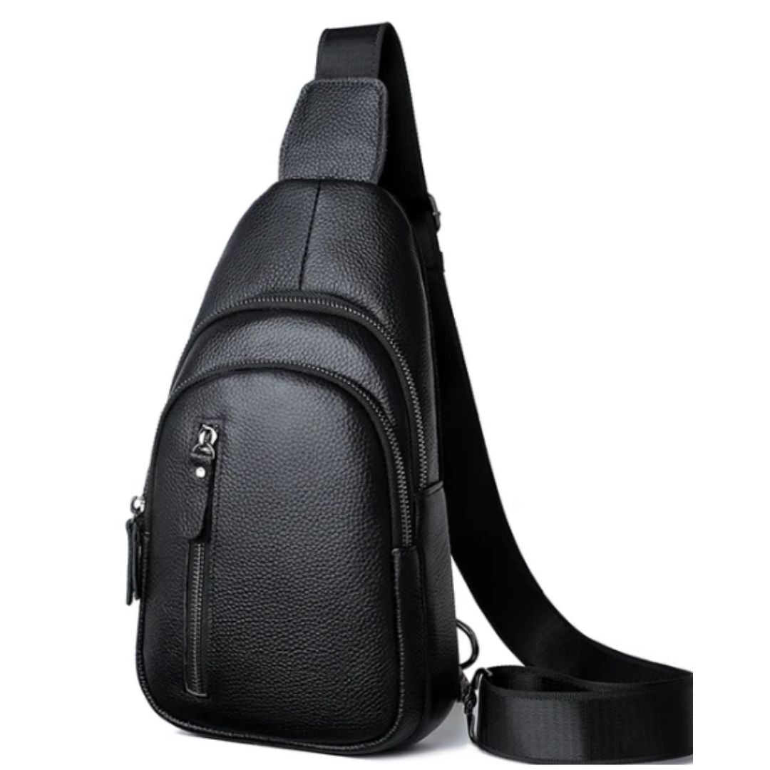 Men's chest travel bag in genuine leather