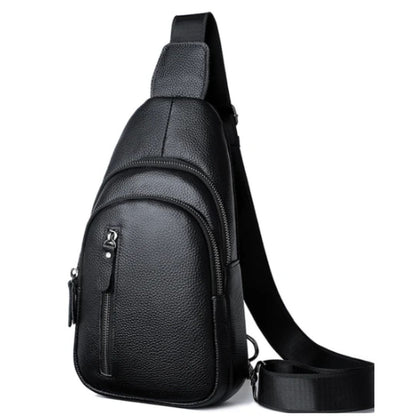 Men's chest travel bag in genuine leather