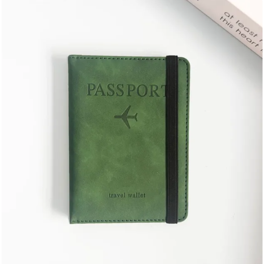 Women Men RFID Vintage Business Passport Covers Holder Multi-Function ID Bank Card PU Leather Wallet Case Travel Accessories