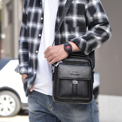 Men's vegan vintage style cross body messenger bag