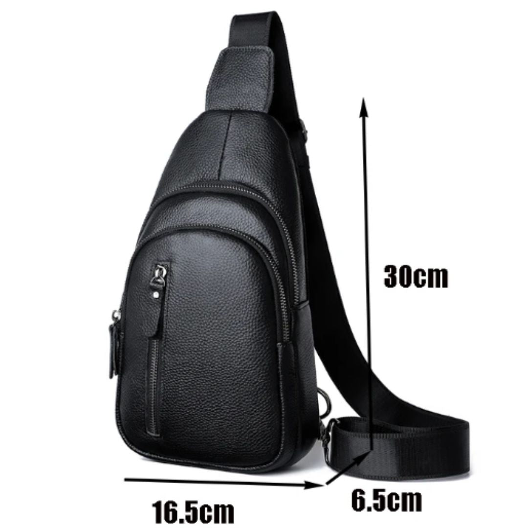 Men's chest travel bag in genuine leather